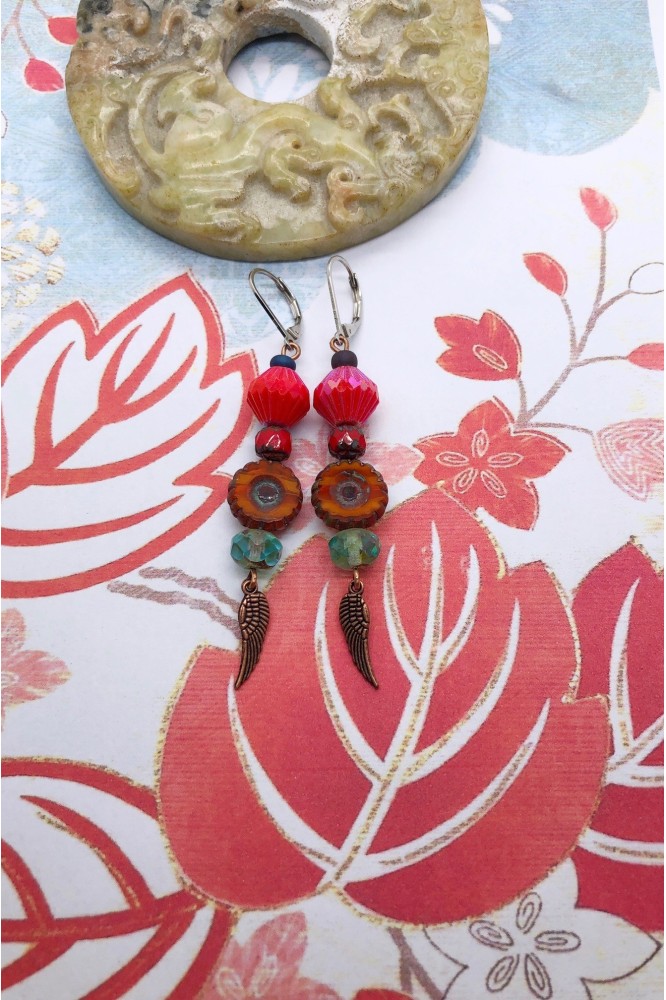 Boucles d'oreille originale de fabrication artisanale Aniki bijoux Boucles d'oreille originale de fabrication artisanale Aniki bijoux