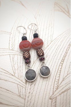 Boucles d'oreille originale de fabrication artisanale  Aniki bijoux