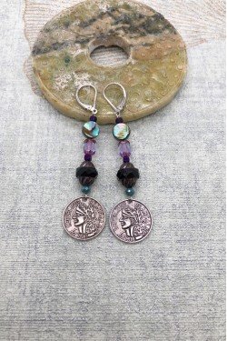 Boucles d'oreille originale de fabrication artisanale  Aniki bijoux