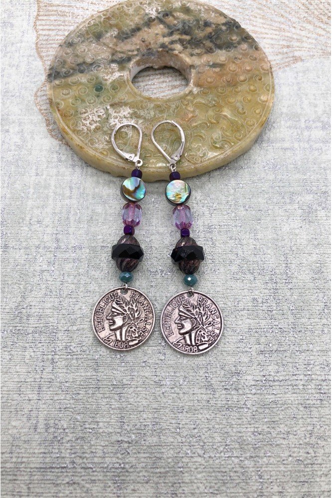 Boucles d'oreille originale de fabrication artisanale Aniki bijoux Boucles d'oreille originale de fabrication artisanale Aniki bijoux