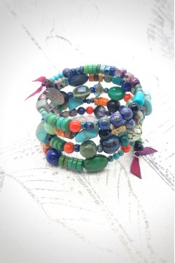 Bracelet ressort multicolore