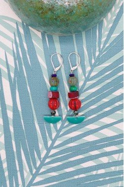 Boucles d'oreille originale de fabrication artisanale  Aniki bijoux