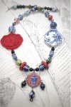 Collier mi-long d'inspiration asiatique avec belles perles rares Aniki Bijoux