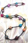 Sautoir fabriqué à partir de perles artisanales création Aniki Bijoux