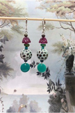 Boucles d'oreille originale de fabrication artisanale  Aniki bijoux
