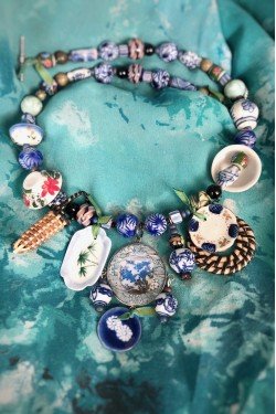 Collier d'inspiration asiatique avec de belles perles chinoises authentiques Aniki Bijoux