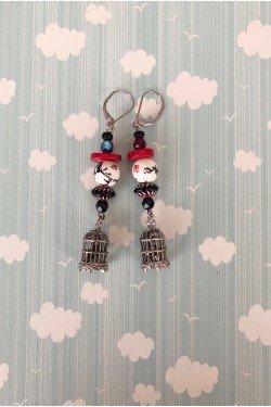 Boucles d'oreille originale de fabrication artisanale  Aniki bijoux