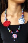 Collier mi-long d'inspiration asiatique avec belles perles rares Aniki Bijoux