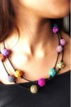 Sautoir fabriqué à partir de perles artisanales création Aniki Bijoux