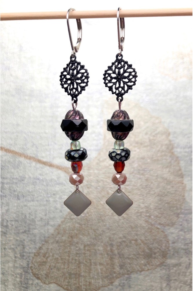 Boucles d'oreille originale de fabrication artisanale Aniki bijoux Boucles d'oreille originale de fabrication artisanale Aniki bijoux