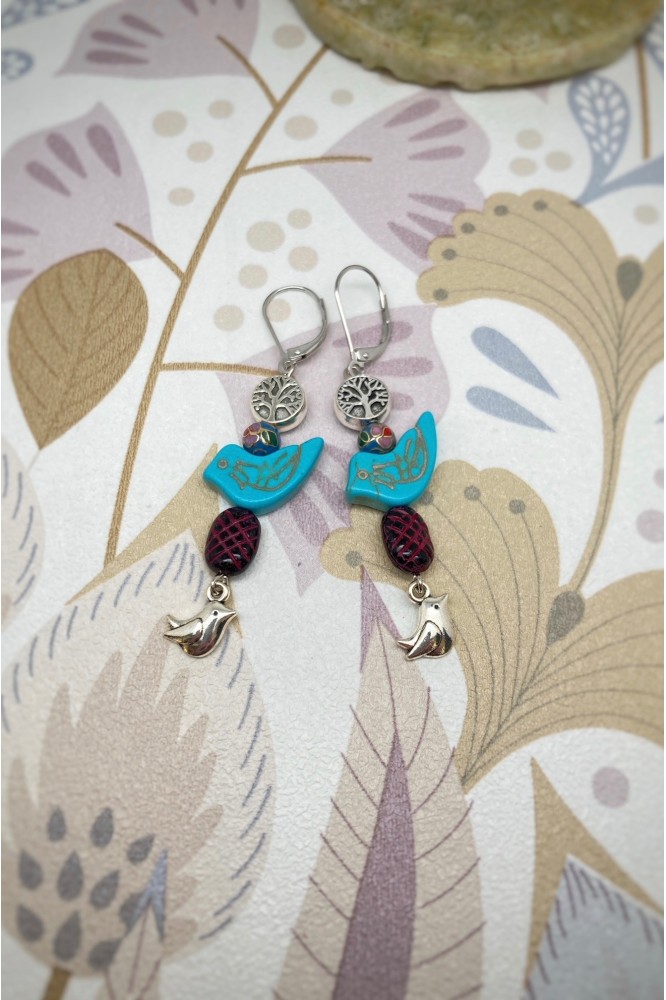 Boucles d'oreille originale de fabrication artisanale Aniki bijoux Boucles d'oreille originale de fabrication artisanale Aniki bijoux