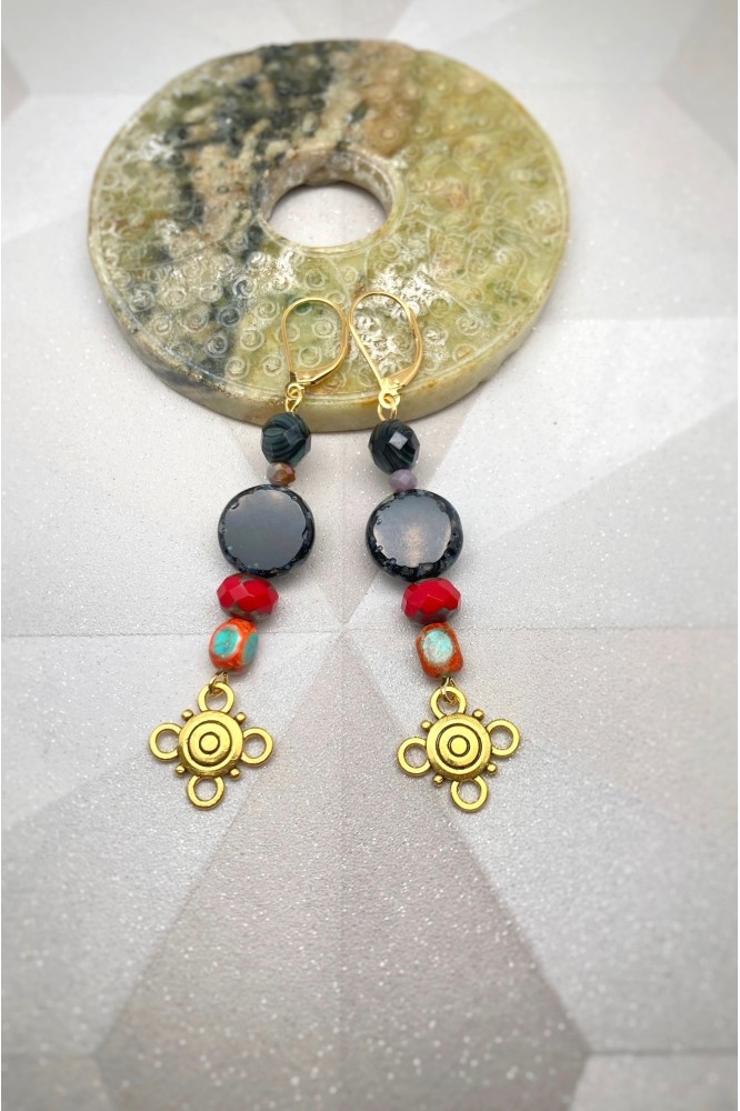 Boucles d'oreille originale de fabrication artisanale Aniki bijoux Boucles d'oreille originale de fabrication artisanale Aniki bijoux