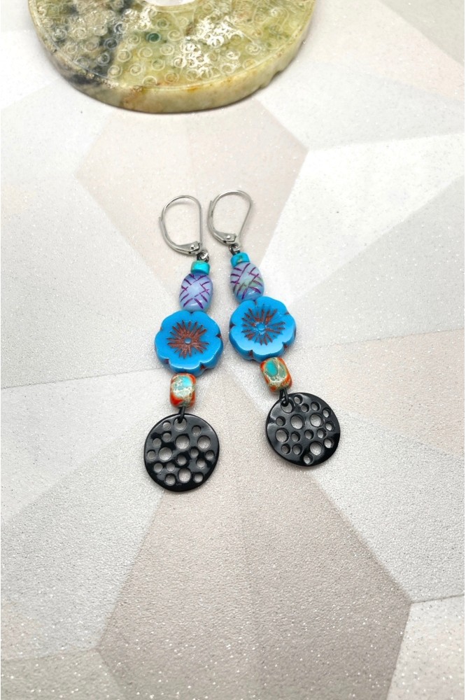 Boucles d'oreille originale de fabrication artisanale Aniki bijoux Boucles d'oreille originale de fabrication artisanale Aniki bijoux