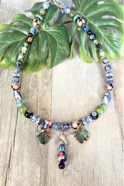 Collier d'inspiration asiatique avec de belles perles chinoises authentiques Aniki Bijoux