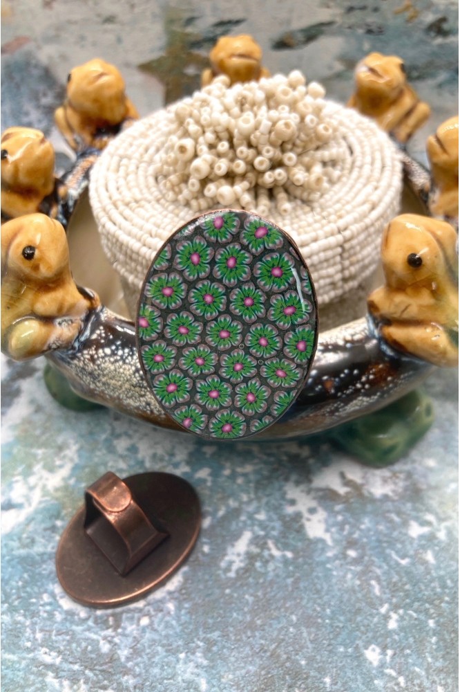 Bague Millefiori ovale Bague Millefiori ovale