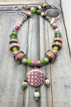 Collier mi long Vasarely