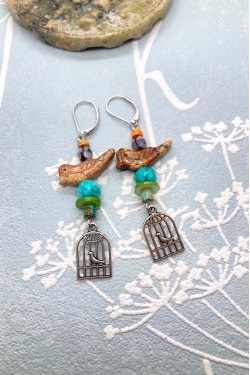 Boucles d'oreille originale de fabrication artisanale  Aniki bijoux