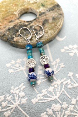 Boucles d'oreille originale de fabrication artisanale  Aniki bijoux