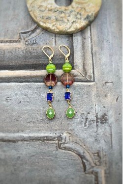 Boucles d'oreille originale de fabrication artisanale  Aniki bijoux