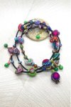 Collier rouge et bleu appelé MING création originale Aniki bijoux