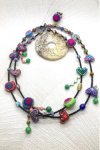 Collier rouge et bleu appelé MING création originale Aniki bijoux