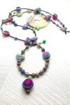 Collier rouge et bleu appelé MING création originale Aniki bijoux