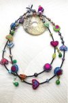 Collier rouge et bleu appelé MING création originale Aniki bijoux