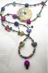 Collier rouge et bleu appelé MING création originale Aniki bijoux
