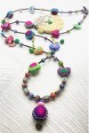 Collier rouge et bleu appelé MING création originale Aniki bijoux