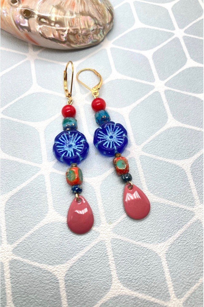 Boucles d'oreille originale de fabrication artisanale  Aniki bijoux