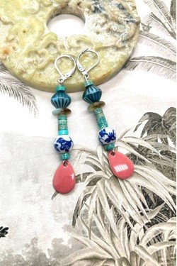 Boucles d'oreille originale de fabrication artisanale  Aniki bijoux