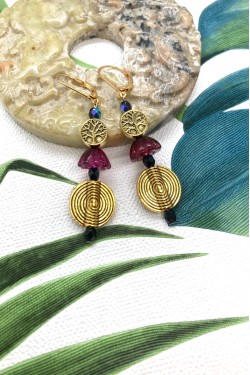 Boucles d'oreille originale de fabrication artisanale  Aniki bijoux
