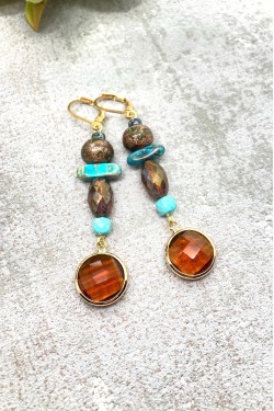 Boucles d'oreille originale de fabrication artisanale  Aniki bijoux