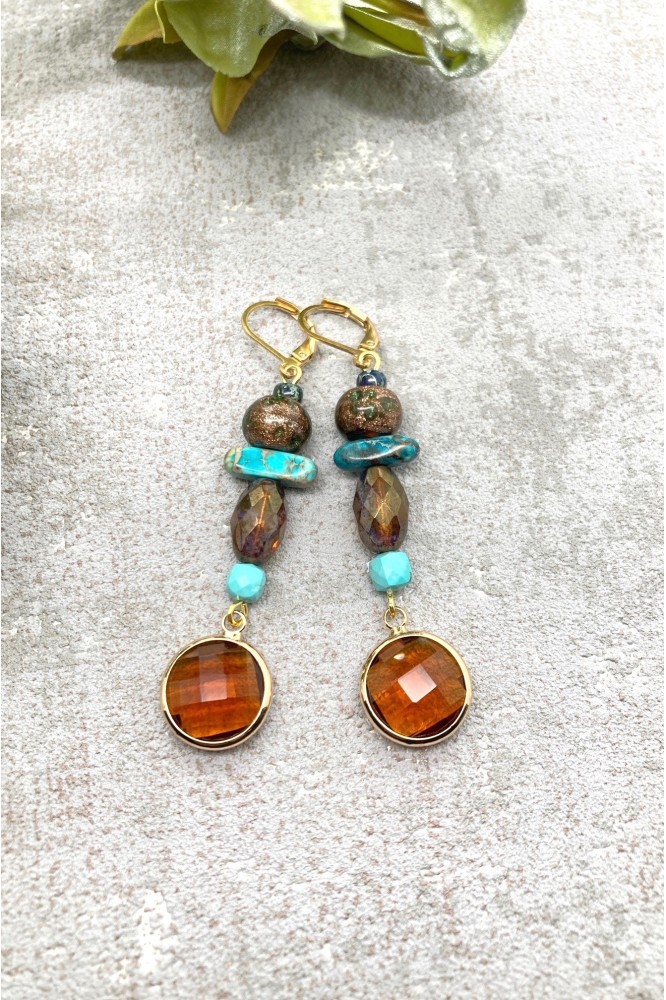 Boucles d'oreille originale de fabrication artisanale  Aniki bijoux