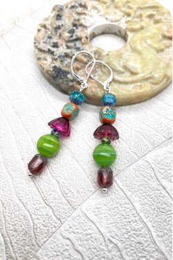 Boucles d'oreille originale de fabrication artisanale  Aniki bijoux