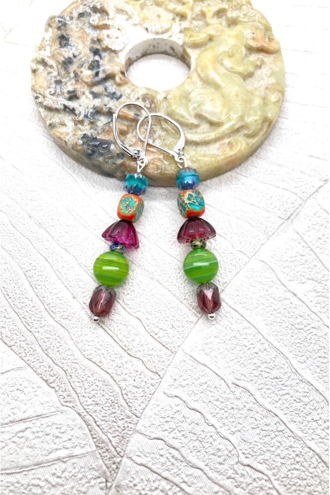Boucles d'oreille originale de fabrication artisanale  Aniki bijoux