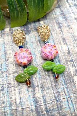 Boucles d'oreille originale de fabrication artisanale  Aniki bijoux