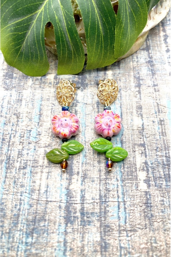Boucles d'oreille originale de fabrication artisanale Aniki bijoux Boucles d'oreille originale de fabrication artisanale Aniki bijoux
