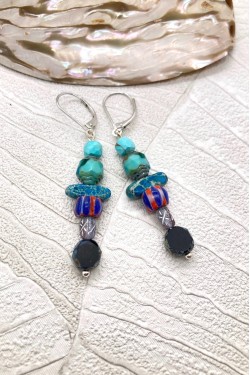 Boucles d'oreille originale de fabrication artisanale  Aniki bijoux