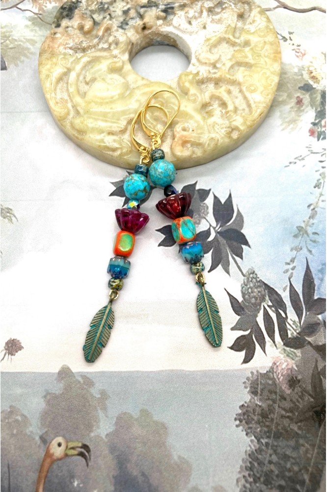 Boucles d'oreille originale de fabrication artisanale Aniki bijoux Boucles d'oreille originale de fabrication artisanale Aniki bijoux