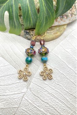 Boucles d'oreille originale de fabrication artisanale  Aniki bijoux