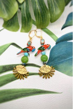 Boucles d'oreille originale de fabrication artisanale  Aniki bijoux