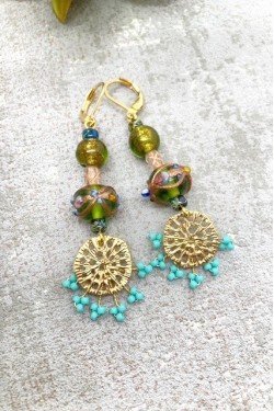 Boucles d'oreille originale de fabrication artisanale  Aniki bijoux
