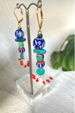 Boucles d'oreille originale de fabrication artisanale  Aniki bijoux