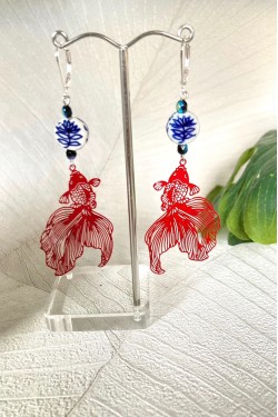 Boucles d'oreille originale de fabrication artisanale  Aniki bijoux