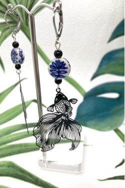 Boucles d'oreille originale de fabrication artisanale  Aniki bijoux