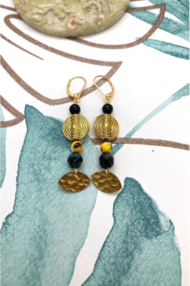 Boucles d'oreille originale de fabrication artisanale  Aniki bijoux
