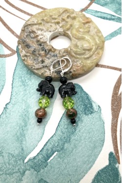 Boucles d'oreille originale de fabrication artisanale  Aniki bijoux