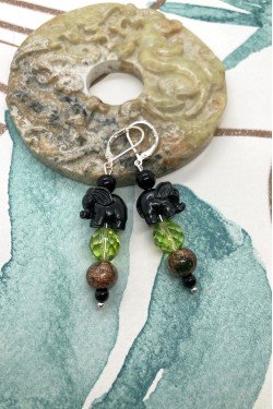 Boucles d'oreille originale de fabrication artisanale  Aniki bijoux