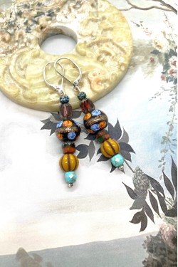 Boucles d'oreille originale de fabrication artisanale  Aniki bijoux